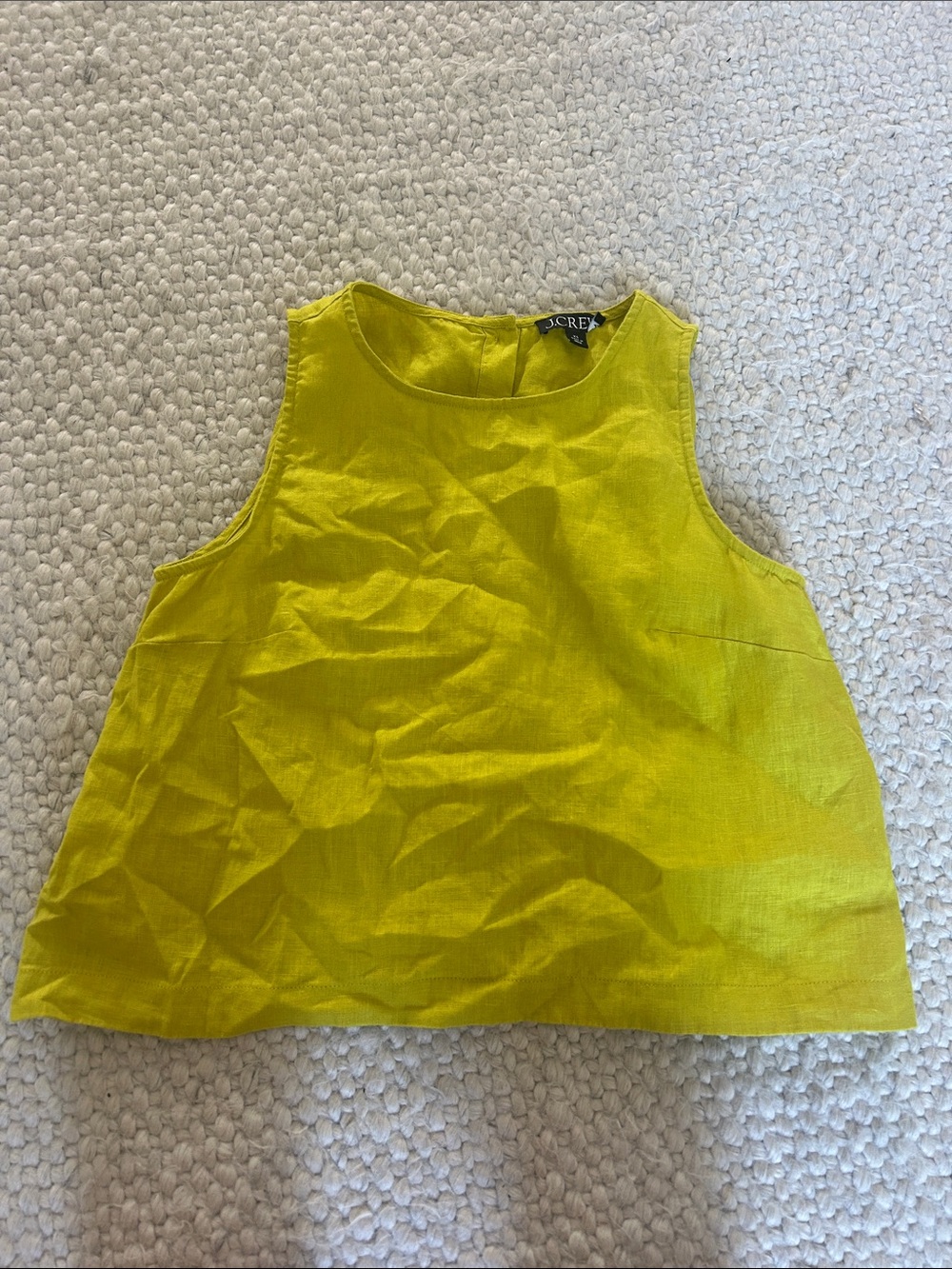 J crew linen button back tank xs